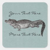 Krokodil Vierkante Stickers (Voorkant)