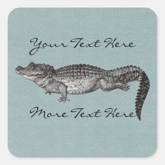 Krokodil Vierkante Stickers (Voorkant)