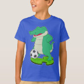 Krokodil Voetballer Voetbal T-shirt (Voorkant)