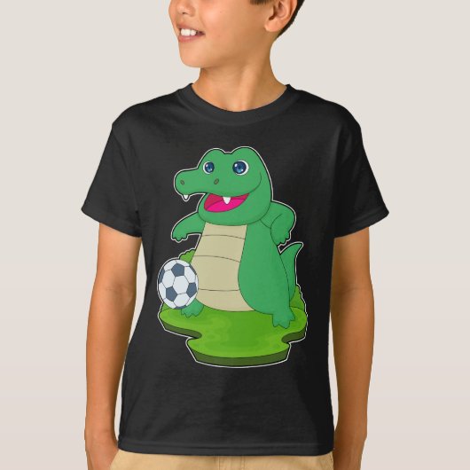 Krokodil Voetballer Voetbal T-shirt (Voorkant)