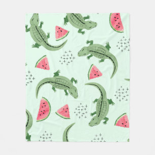 Krokodil Watermeloen, Abstract Patroon. Fleece Deken