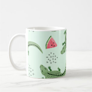 Krokodil Watermeloen, Abstract Patroon. Koffiemok
