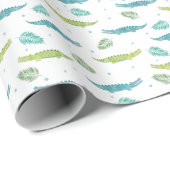 Krokodil Waterverf:  alligator patroon Cadeaupapier (Rol Hoek)