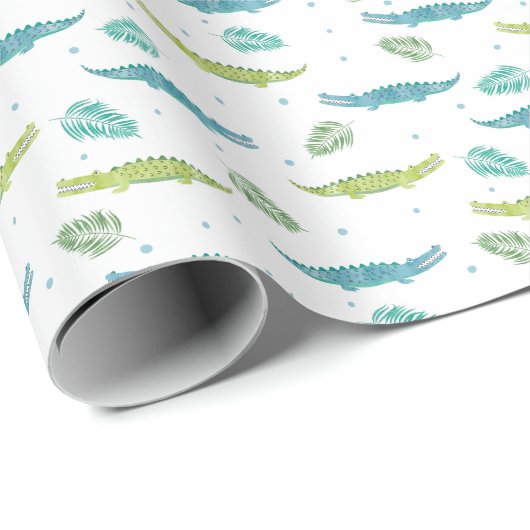 Krokodil Waterverf:  alligator patroon Cadeaupapier (Rol Hoek)