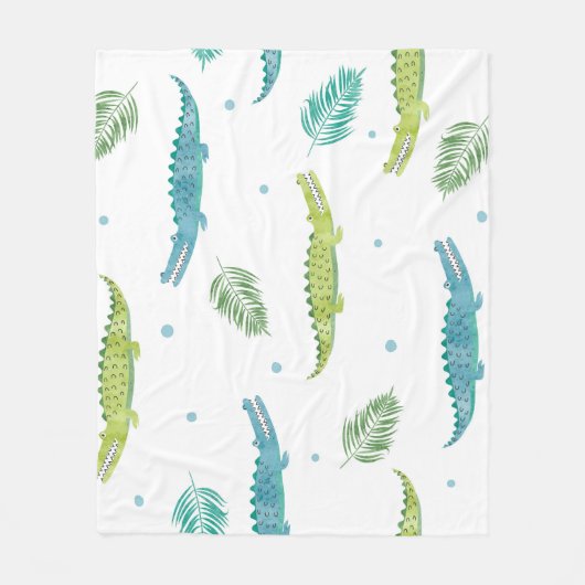 Krokodil Waterverf: alligator patroon Fleece Deken (Voorkant)