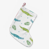 Krokodil Waterverf:  alligator patroon Kleine Kerstsok (Voorkant (Hangend))