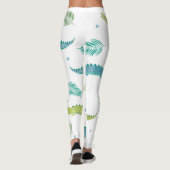 Krokodil Waterverf:  alligator patroon Leggings (Achterkant)