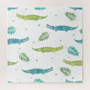 Krokodil Waterverf: alligator patroon Legpuzzel