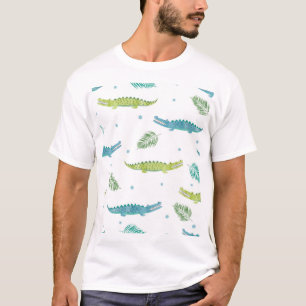 Krokodil Waterverf:  alligator patroon T-shirt