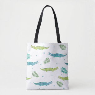 Krokodil Waterverf: alligator patroon Tote Bag