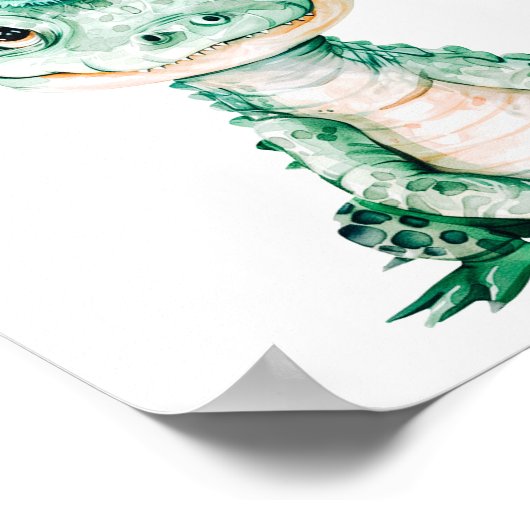 Krokodil Wild Safari Dieren Verjaardagsfeest Poster (Hoek)