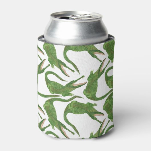 Krokodil Witte Waterverf Array Blikjeskoeler (Blikje Voorkant)