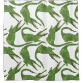 Krokodil Witte Waterverf Array Douchegordijn (Voorkant)