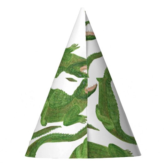 Krokodil Witte Waterverf Array Feesthoedjes (Achterkant)