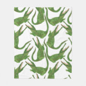 Krokodil Witte Waterverf Array Fleece Deken (Voorkant)