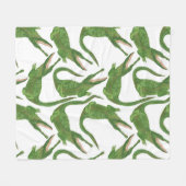 Krokodil Witte Waterverf Array Fleece Deken (Voorkant (Horizontaal))