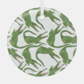 Krokodil Witte Waterverf Array Glas Ornament (Voorkant)