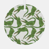 Krokodil Witte Waterverf Array Glas Ornament (Achterkant)