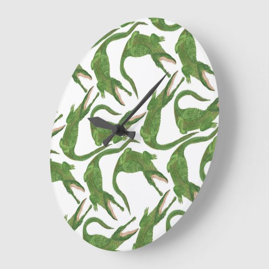 Krokodil Witte Waterverf Array Grote Klok (Hoek)