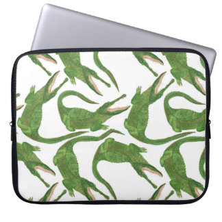 Krokodil Witte Waterverf Array Laptop Sleeve