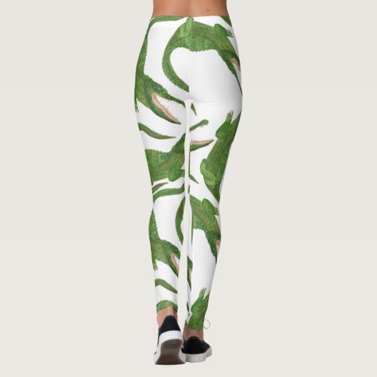 Krokodil Witte Waterverf Array Leggings (Achterkant)