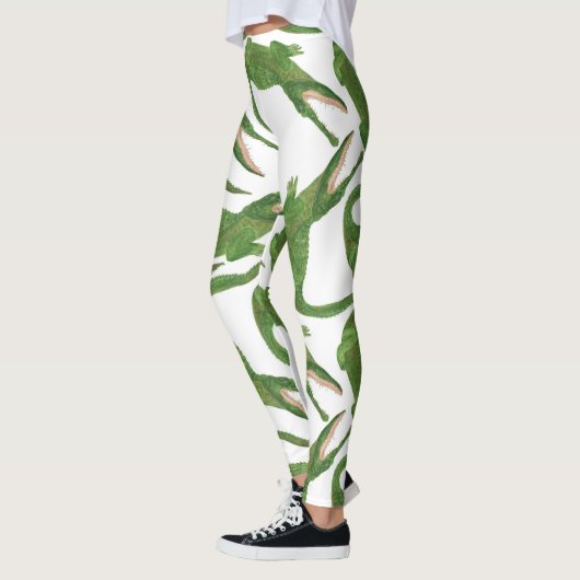 Krokodil Witte Waterverf Array Leggings (Links)