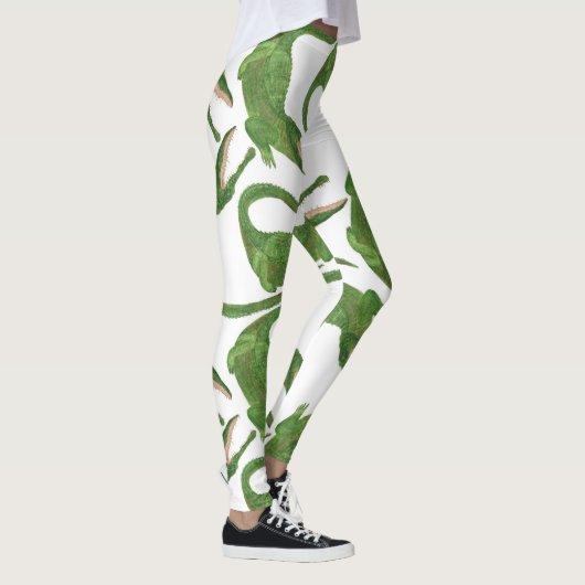 Krokodil Witte Waterverf Array Leggings (Rechts)