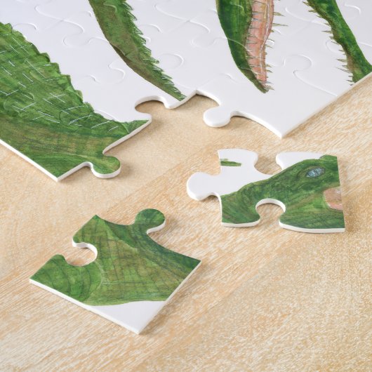 Krokodil Witte Waterverf Array Legpuzzel (Zijkant)