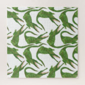 Krokodil Witte Waterverf Array Legpuzzel (Verticaal)