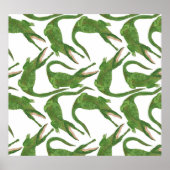 Krokodil Witte Waterverf Array Poster (Voorkant)