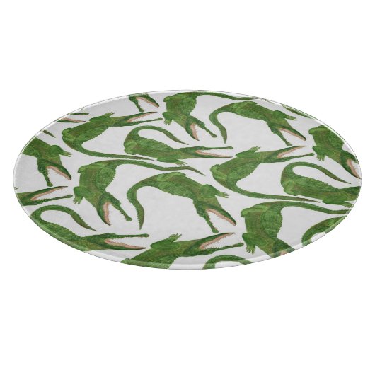 Krokodil Witte Waterverf Array Snijplank (Hoek)