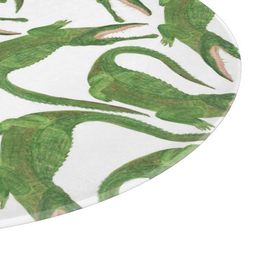 Krokodil Witte Waterverf Array Snijplank (Hoek)