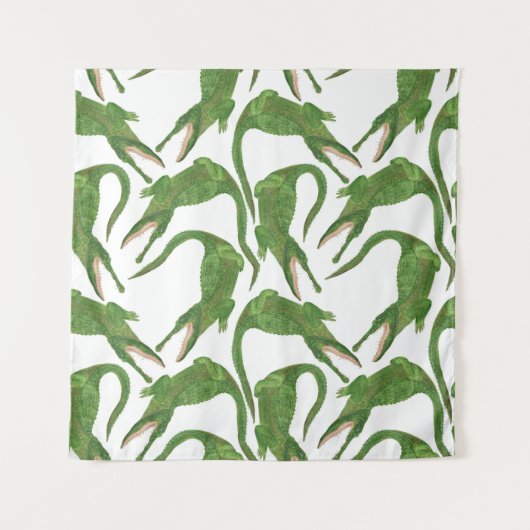 Krokodil Witte Waterverf Array Wandkleed (Voorkant (horizontaal))