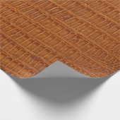 Krokodilalligator reptielleder textuur dicht bij e cadeaupapier (Hoek)