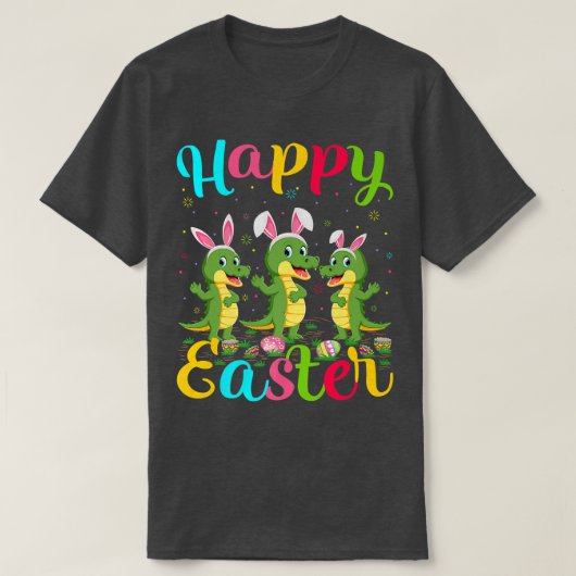 Krokodile paaseieren Bunny Crocodile Happy E T-shirt (Design voorkant)