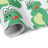 Krokodilendesign elke achtergrondkleur cadeaupapier (Rol Hoek)