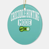 Krokodiljachtmodus op alligatorjager keramisch ornament (Links)
