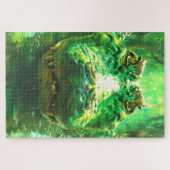 Krokodilkop Strakke Groene Jungle Portret Legpuzzel (Horizontaal)