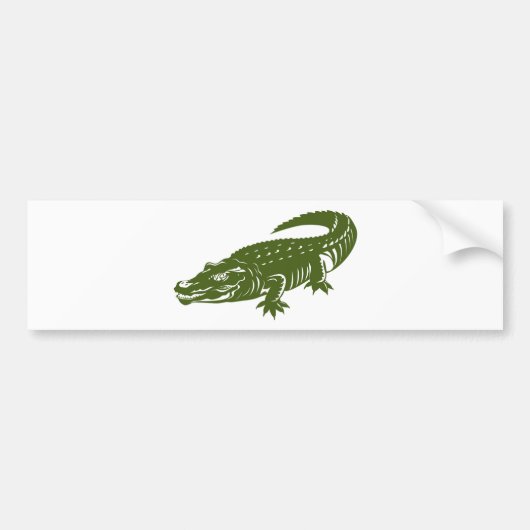 krokodille alligatorretro bumpersticker (Voorkant)