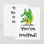 krokodille cartoon dansen kaart (Voorkant / Achterkant)