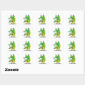 krokodille cartoon dansen vierkante sticker (Vel)
