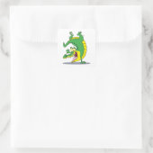 krokodille cartoon dansen vierkante sticker (Tas)