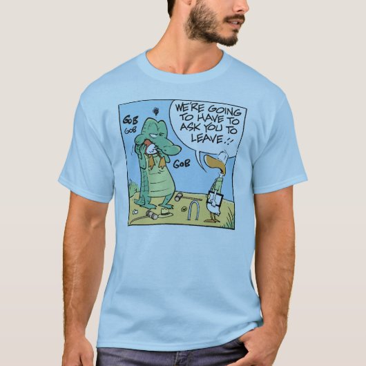 Krokodille Cartoon Humor T-shirt (Voorkant)