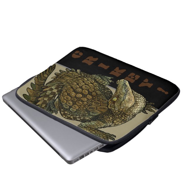 Krokodille Crikey! Laptop Sleeve (Voorkant onderkant)