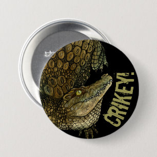 Krokodille Crikey! Ronde Button 7,6 Cm