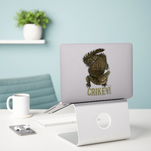 Krokodille Crikey! Sticker (Laptop op bureau)