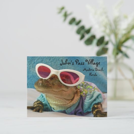 Krokodille John het Briefkaart van het Strand van (Staand voorkant)