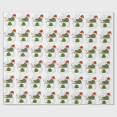 Krokodille kerst  cadeaupapier (Vlak)