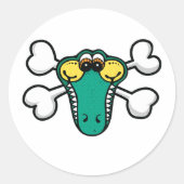 Krokodille Ronde Sticker (Voorkant)