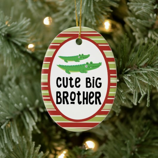 Krokodille schattige kerstman keramisch ornament (Boom)